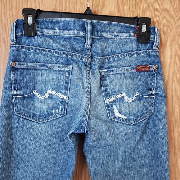 7 for all Mankind distressed straight leg jeans - Picture 9 of 15